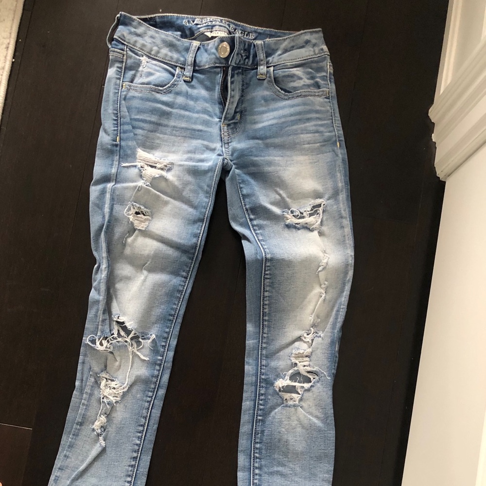 American Eagle super stretch ripped jeans